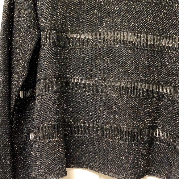 Rock & Republic black and gold shimmer sweater - Picture 2 of 6
